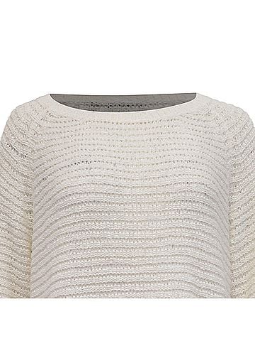 Theory Theory Open Knit Sweater in White Cotton (view 2)