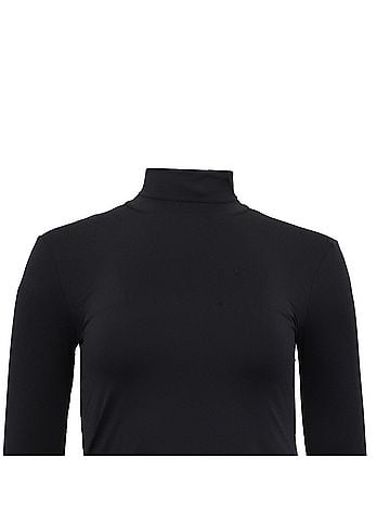 Max Mara Max Mara Turtle Neck Longsleeve Top in Black Polyamide (view 2)