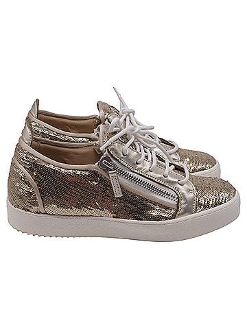 Giuseppe Zanotti Giuseppe Zanotti Gail Sequined Sneakers in Metallic Gold Leather (view 1)