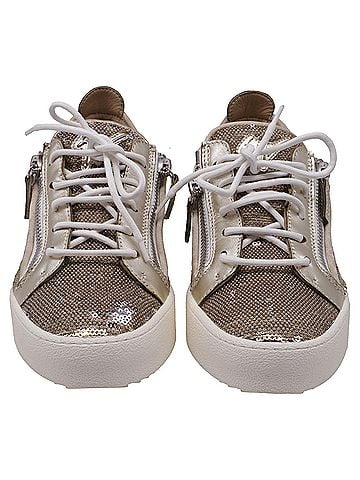 Giuseppe Zanotti Giuseppe Zanotti Gail Sequined Sneakers in Metallic Gold Leather (view 2)