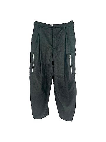 Bottega Veneta Bottega Veneta Herringbone Cargo Casual Pants in Black Wool (view 1)