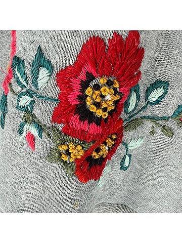 Gucci Gucci Tiger Embroidered Hoodie in Grey Cotton (view 2)