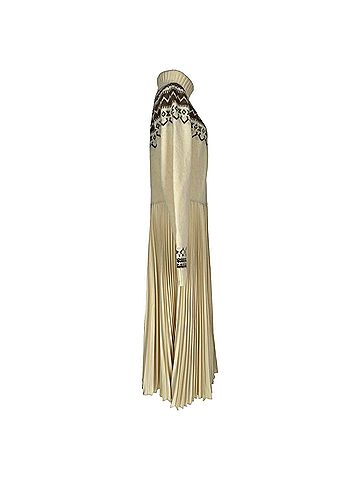 Ralph Lauren Polo Ralph Lauren Hybrid Sweater-Pleated Midi Dress in Ivory Wool (view 2)