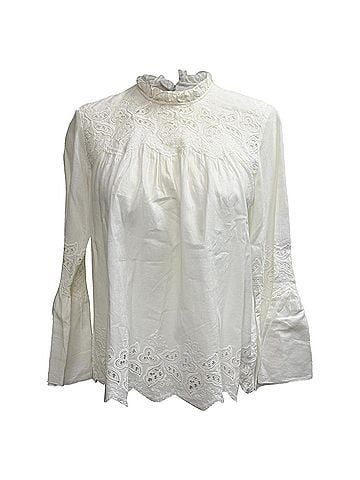 Ulla Johnson Ulla Johnson Halsey Blouse in White Cotton (view 1)
