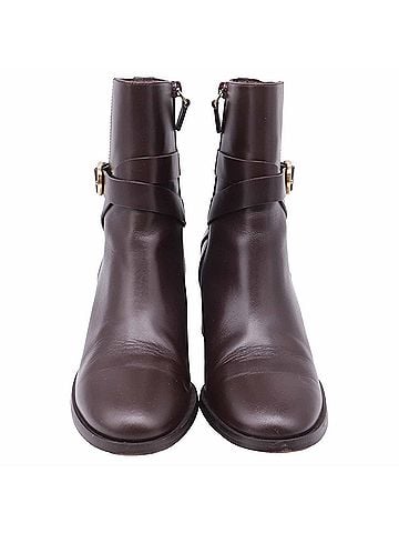 Stuart Weitzman Stuart Weitzman Esme Buckled Ankle Boots in Brown Leather (view 2)