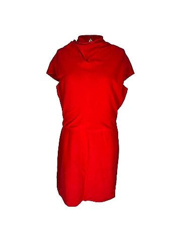 Versace Versace Draped Front-Slit Midi Dress in Red Viscose (view 1)