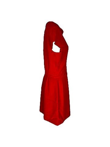 Versace Versace Draped Front-Slit Midi Dress in Red Viscose (view 2)
