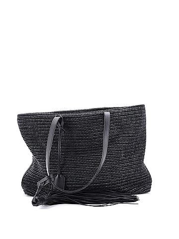 Saint Laurent Shopper Tote Woven Raffia East West (view 1)