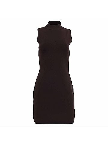 Michael Kors Michael Michael Kors Sleeveless Mini Dress in Brown Viscose (view 1)
