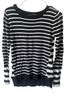 Express Stripes Blue White Long Sleeve Top Size S - photo 1