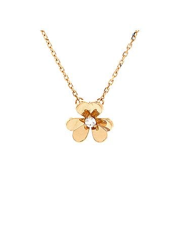 Van Cleef & Arpels Frivole Pendant Necklace 18K Yellow Gold and Diamond Mini (view 1)