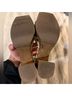 Schutz 100% Leather Brown Ivory Sandals Size 9 - photo 4
