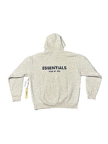 Essentials Fear of God Light Oatmeal Pullover Hoodie (view 2)