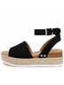 SODA Black Tan Wedges Size 8 - photo 4