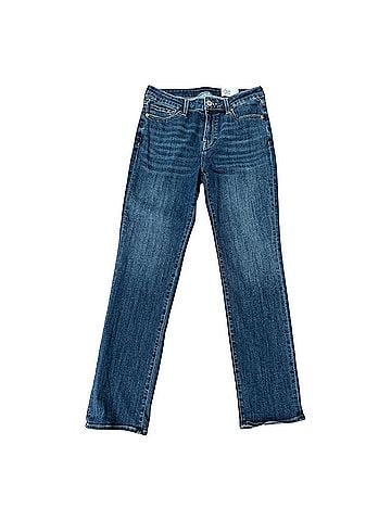 Cosmic Blue Love Mid-Rise Slim Straight
 Jeans (view 1)