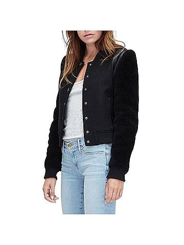 Ugg Wool Leather Sherpa Varsity Bomber Jacket Jacket (view 2)