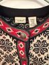 L.L.Bean 100% Merino Floral Black White Red Jacket Size L - photo 3