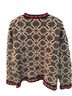 L.L.Bean 100% Merino Floral Black White Red Jacket Size L - photo 2