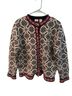 L.L.Bean 100% Merino Floral Black White Red Jacket Size L - photo 1
