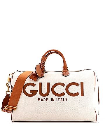 Gucci Logo Convertible Duffle Bag Printed Canvas Large (view 1)