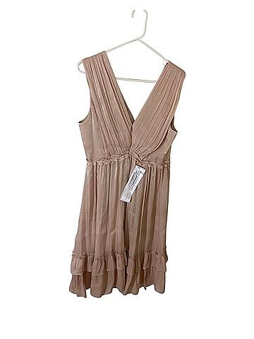 BCBGMAXAZRIA Everett Pink Tierred Midi Cocktail Dress (view 2)
