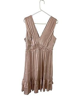 BCBGMAXAZRIA Everett Pink Tierred Midi Cocktail Dress (view 1)