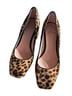 J.Crew Animal Print Brown Tan Heels Size 5 1/2 - photo 1
