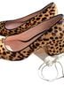J.Crew Animal Print Brown Tan Heels Size 5 1/2 - photo 2