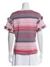 Saloni Stripes Multi Color Short Sleeve Blouse Size S - photo 4