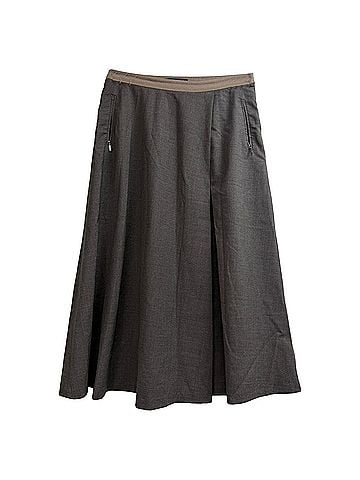 Max Mara Max Mara Weekend A-Line Midi Skirt in Brown Wool (view 1)