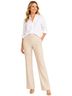 J. McLaughlin 100% Silk 100% Acetate Graphic Tan White Track Pants Size 12 - photo 1