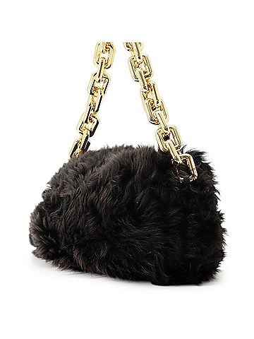 Bottega Veneta Bottega Veneta Shoulder Bag The Chain Pouch Shearling BOTTEGA VENETA Black Handbag (view 2)