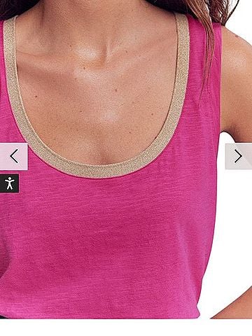 Boden Metallic Trim Scoop Neck Vest Tank Top (view 2)