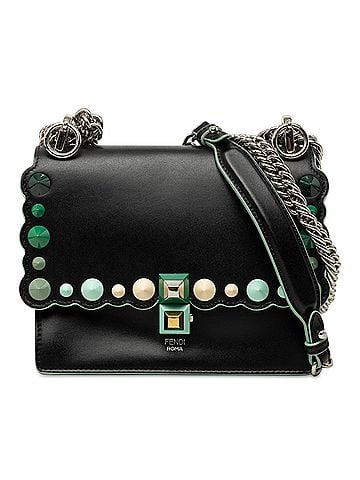 Fendi Mini Scalloped Leather and Acrylic Studs Kan I Crossbody (view 1)