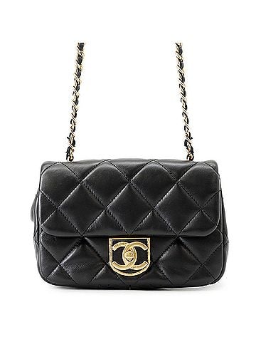 Chanel Chanel Chain Shoulder Bag Matelassé Coco Mark Small Flap Lambskin AS2473 CHANEL Black Handbag Women's (view 1)