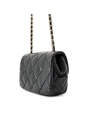 Chanel Chanel Chain Shoulder Bag Matelassé Coco Mark Small Flap Lambskin AS2473 CHANEL Black Handbag Women's (view 2)