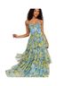 City Studio Floral Blue Yellow Purple Cocktail Dress Size 4 - photo 1
