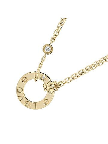 Cartier Cartier LOVE Circle Necklace with 2 Diamonds (0.03ct total) in 18K Yellow Gold (B7219500). Collection Love Diamonds. (view 1)