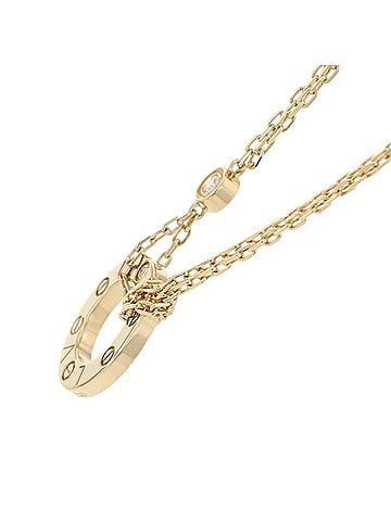 Cartier Cartier LOVE Circle Necklace with 2 Diamonds (0.03ct total) in 18K Yellow Gold (B7219500). Collection Love Diamonds. (view 2)