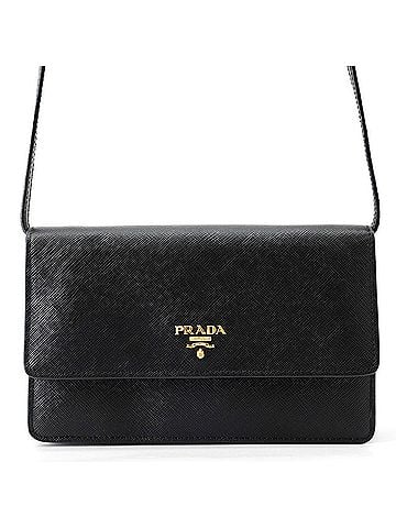 Prada Prada Shoulder Wallet Saffiano Leather 1M1361 PRADA Black WALLET (view 1)
