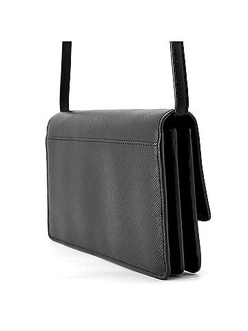 Prada Prada Shoulder Wallet Saffiano Leather 1M1361 PRADA Black WALLET (view 2)