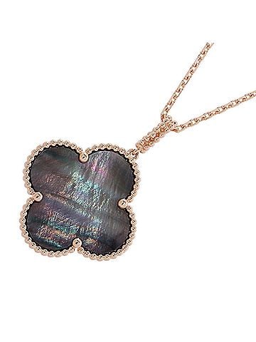 Van Cleef & Arpels Van Cleef &amp; Arpels Magic Alhambra Long Necklace, 1 Motif, Gray Mother-of-Pearl, 18K Pink Gold (VCARP6I200) (view 1)