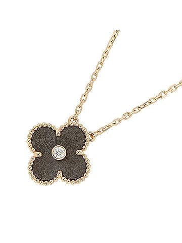 Van Cleef & Arpels Van Cleef &amp; Arpels Alhambra Necklace, Silver Obsidian, 1 Diamond, 18K Pink Gold, VCARP9T000, 2023 Holiday Limited Edition. (view 1)