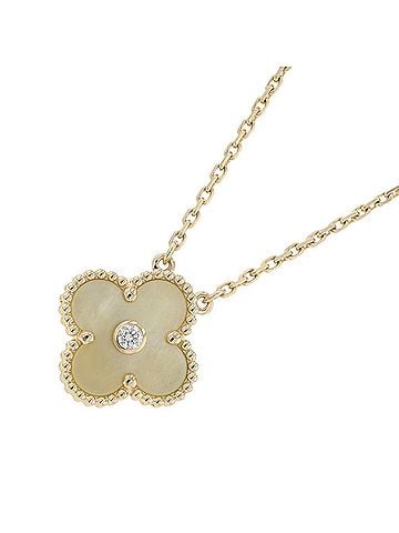 Van Cleef & Arpels Van Cleef &amp; Arpels Alhambra Necklace, Gold Mother-of-Pearl, 1 Diamond, 18K Yellow (VCARP2R700), 2018 Holiday Limited Edition. (view 1)