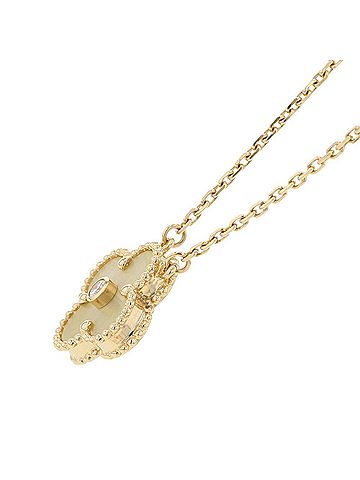 Van Cleef & Arpels Van Cleef &amp; Arpels Alhambra Necklace, Gold Mother-of-Pearl, 1 Diamond, 18K Yellow (VCARP2R700), 2018 Holiday Limited Edition. (view 2)