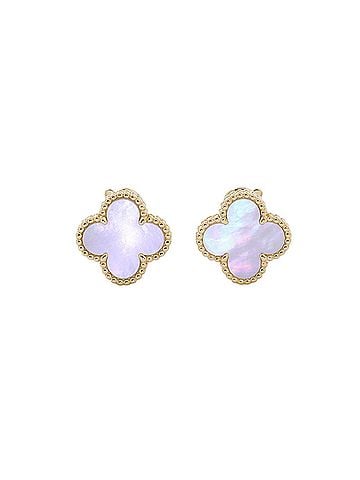 Van Cleef & Arpels Van Cleef &amp; Arpels Alhambra Earrings, Mother-of-Pearl, 18K Yellow Gold (VCARA44100), Alhambra, White Mother-of-Pearl (view 1)