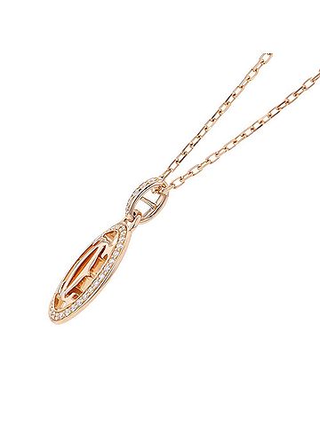 Cartier Cartier Double C Diamond Necklace in 18K Pink Gold (B7219300) - Pendant (view 2)