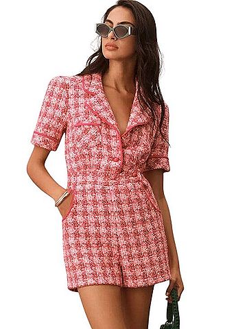 Anna Sui Collared Tweed Romper Jumpsuit (view 1)