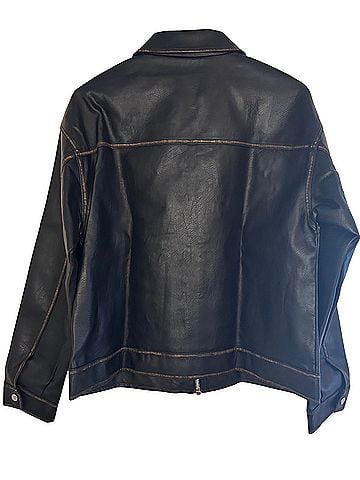 Topshop zip up Faux Leather Jacket (view 2)