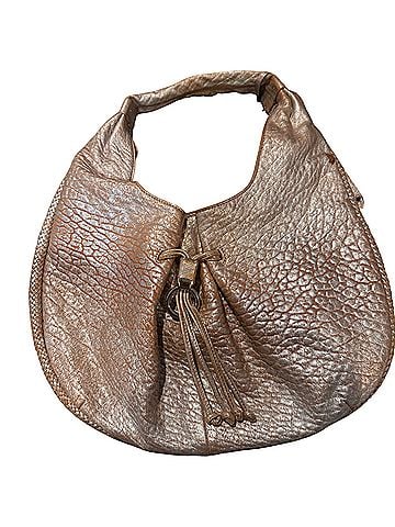 Cole Haan Cole Haan Champagne Pebbled Leather Drawstring Tassel Hobo Leather Hobo (view 1)